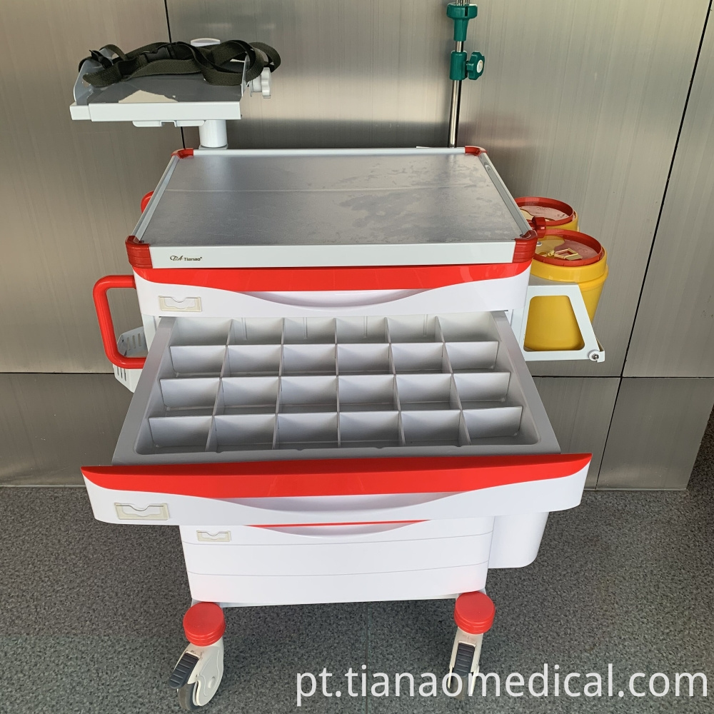 Trole prático médico da emergência Medical Practical Emergency Trolley